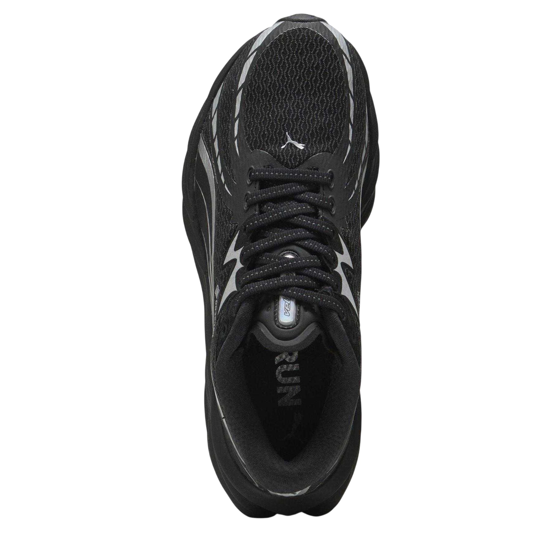 Black-Silver - Side - Puma Unisex Adult Velocity Nitro 4 Running Trainers
