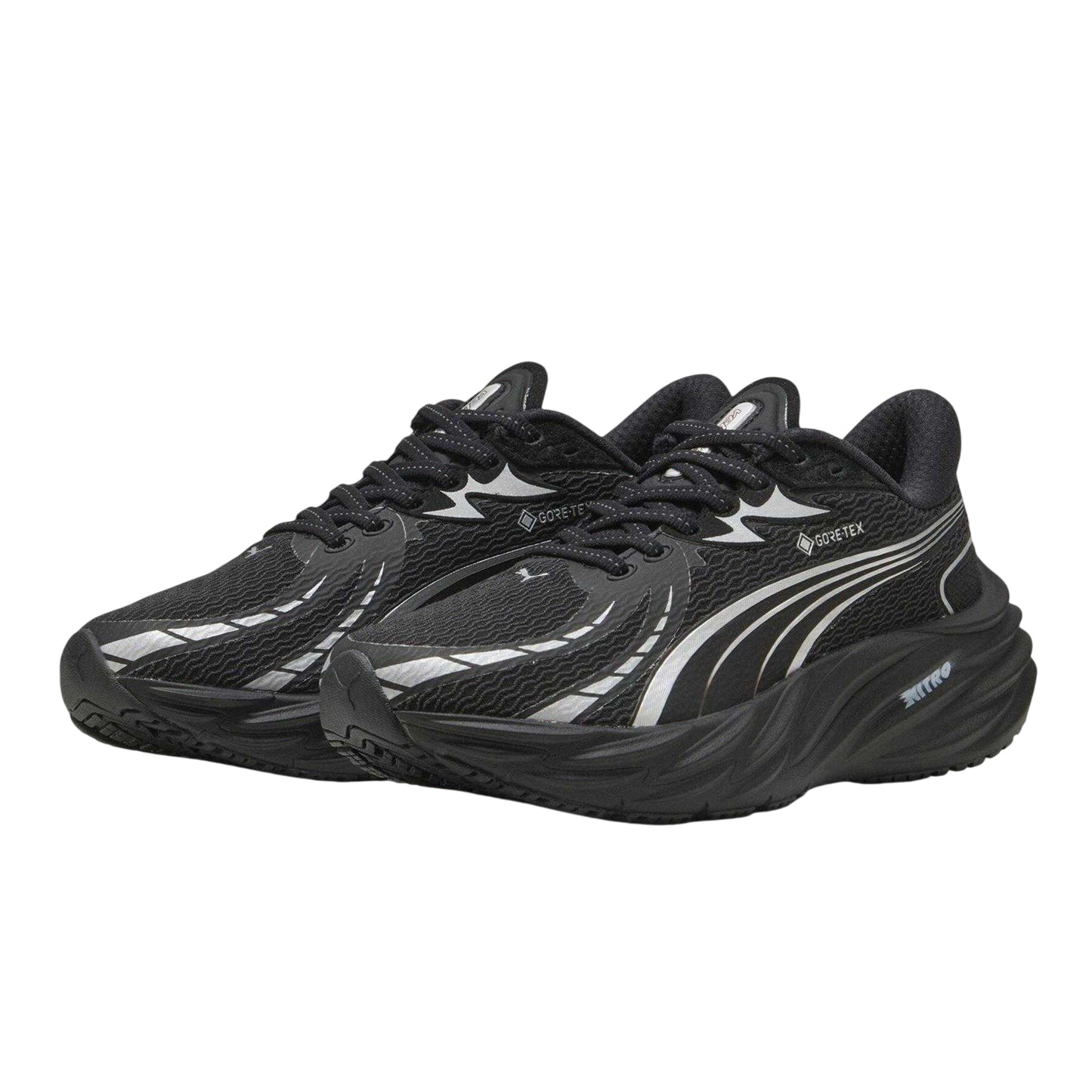 Black-Silver - Pack Shot - Puma Unisex Adult Velocity Nitro 4 Running Trainers