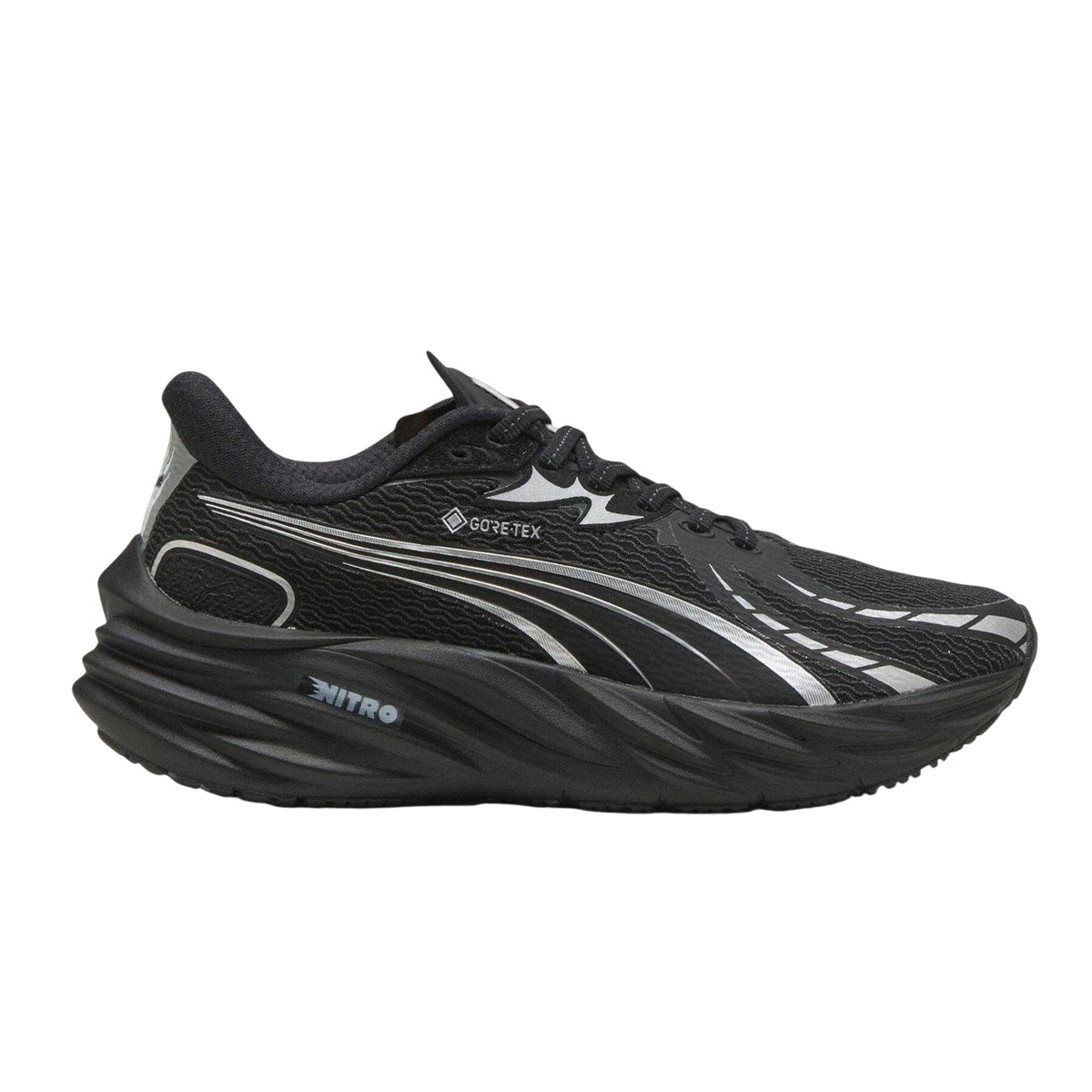Black-Silver - Front - Puma Unisex Adult Velocity Nitro 4 Running Trainers