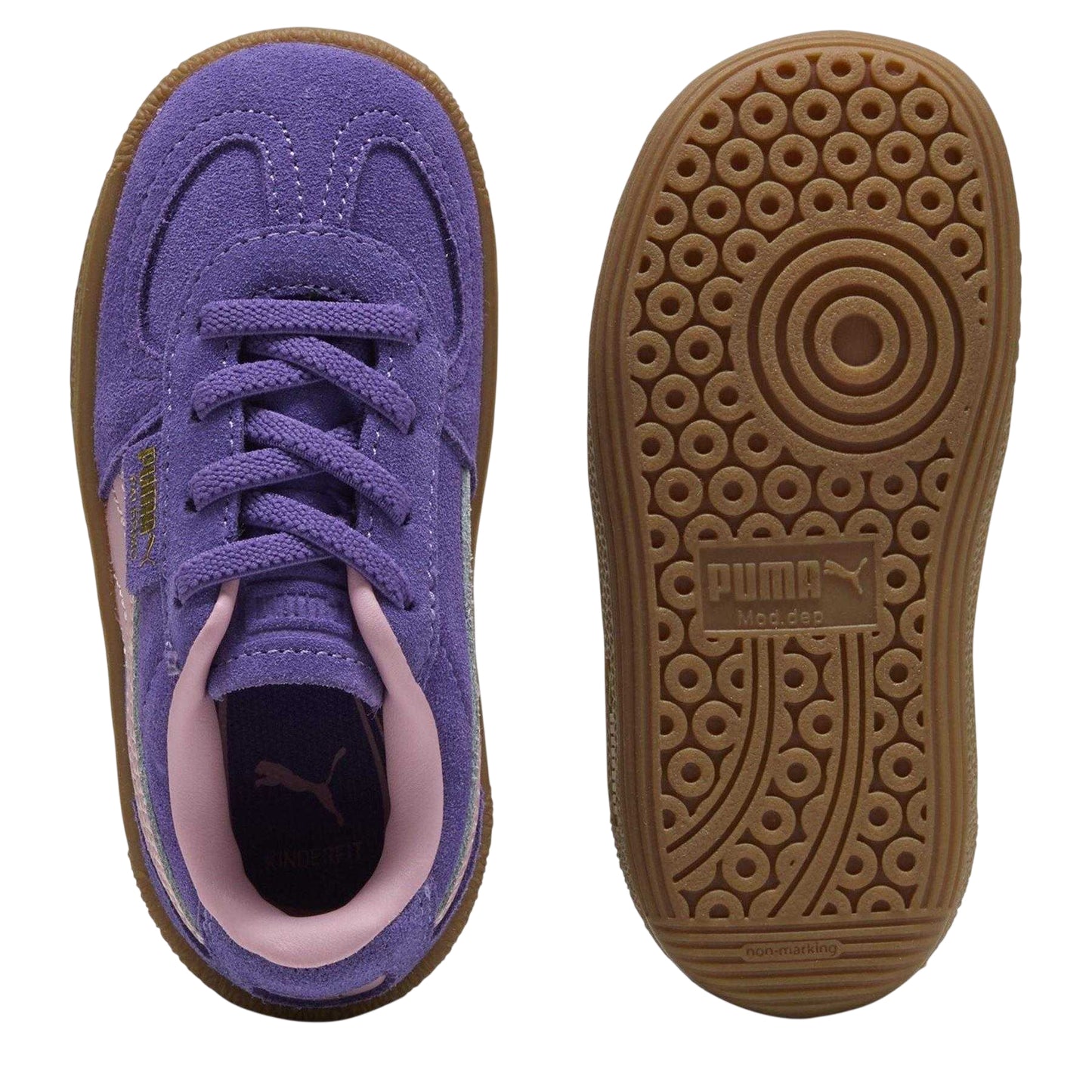 Purple - Side - Puma Childrens-Kids Palermo Suede Trainers
