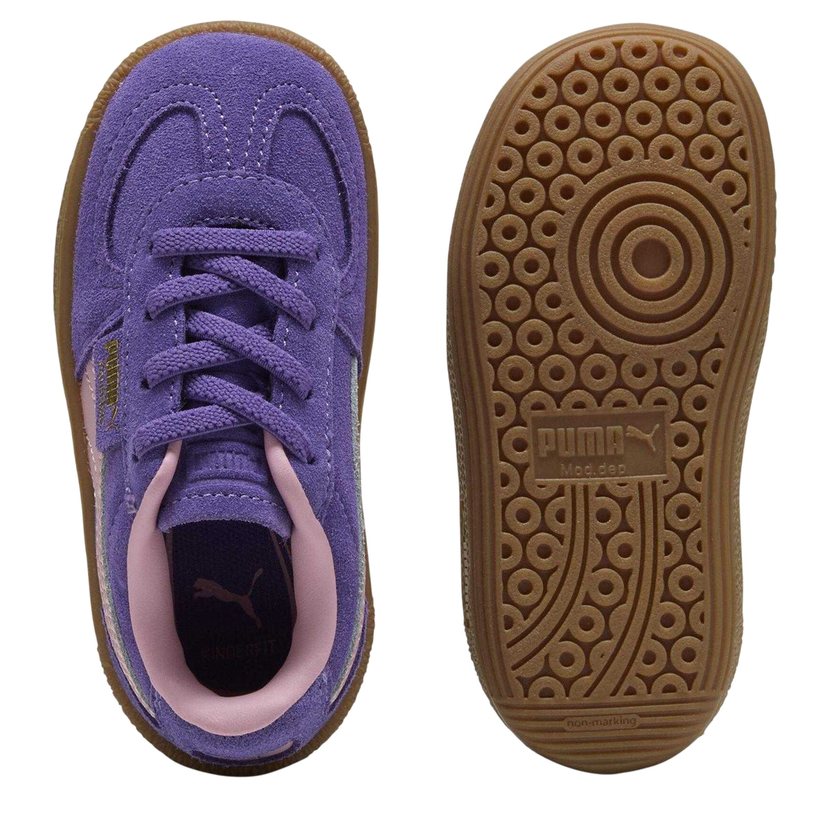 Purple - Side - Puma Childrens-Kids Palermo Suede Trainers