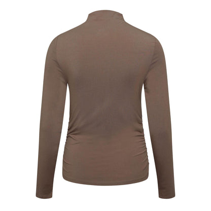 Taupe Grey - Back - Levis Womens-Ladies Nina Roll Neck Slim T-Shirt