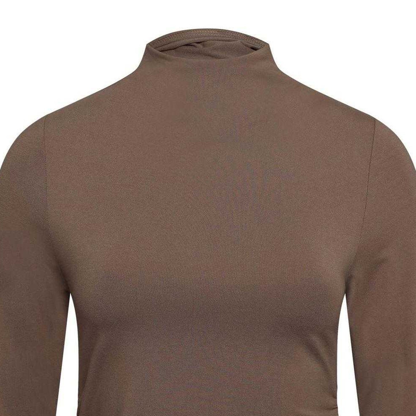 Taupe Grey - Side - Levis Womens-Ladies Nina Roll Neck Slim T-Shirt