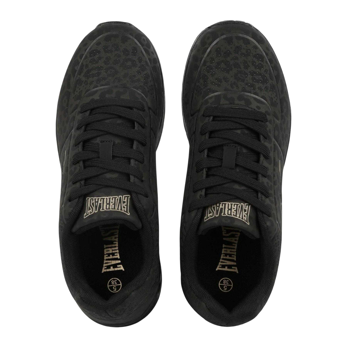 Black - Side - Everlast Womens-Ladies Kaiso Leopard Print Trainers