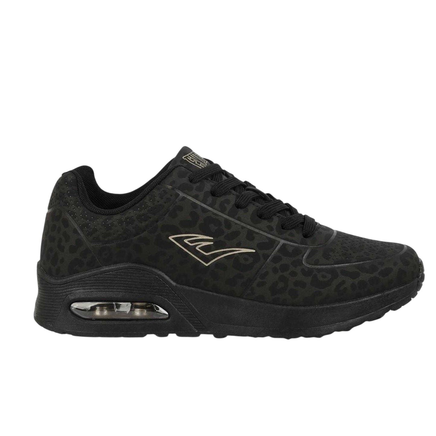 Black - Front - Everlast Womens-Ladies Kaiso Leopard Print Trainers