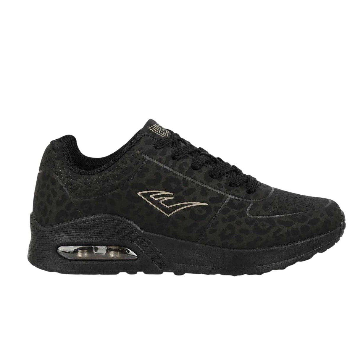 Black - Front - Everlast Womens-Ladies Kaiso Leopard Print Trainers