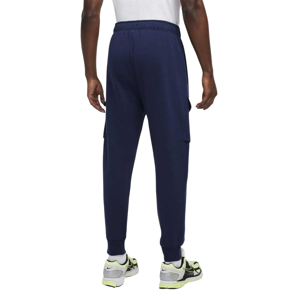 Navy-Volt - Back - Nike Mens Air Fleece Cargo Jogging Bottoms