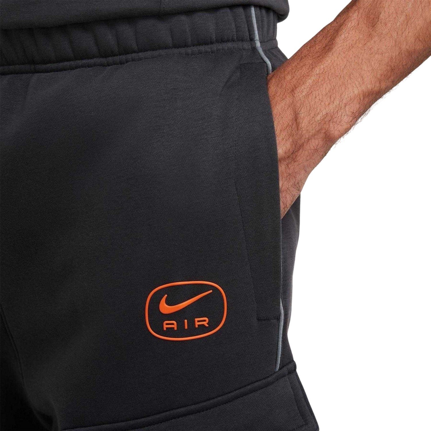 Anthracite - Side - Nike Mens Air Fleece Cargo Jogging Bottoms