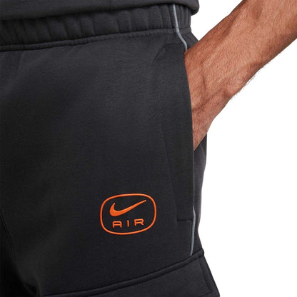 Anthracite - Side - Nike Mens Air Fleece Cargo Jogging Bottoms