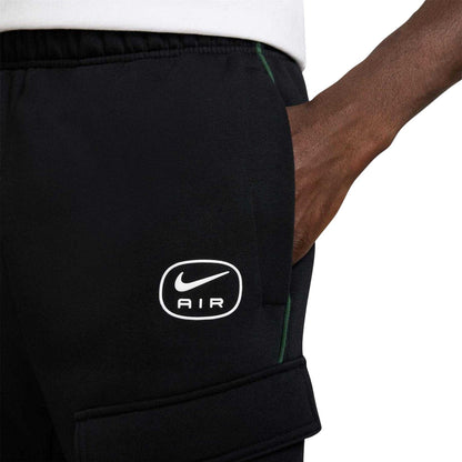 Black-Fir - Side - Nike Mens Air Fleece Cargo Jogging Bottoms