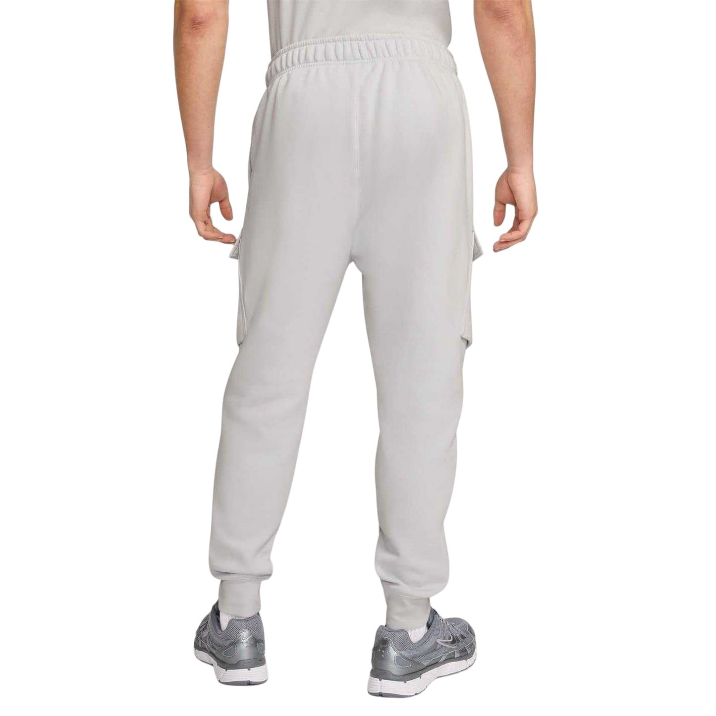 Grey-White - Back - Nike Mens Air Fleece Cargo Jogging Bottoms