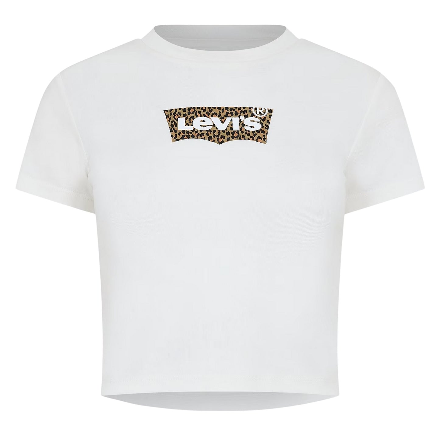 White - Front - Levis Womens-Ladies Logo Cropped Boxy T-Shirt