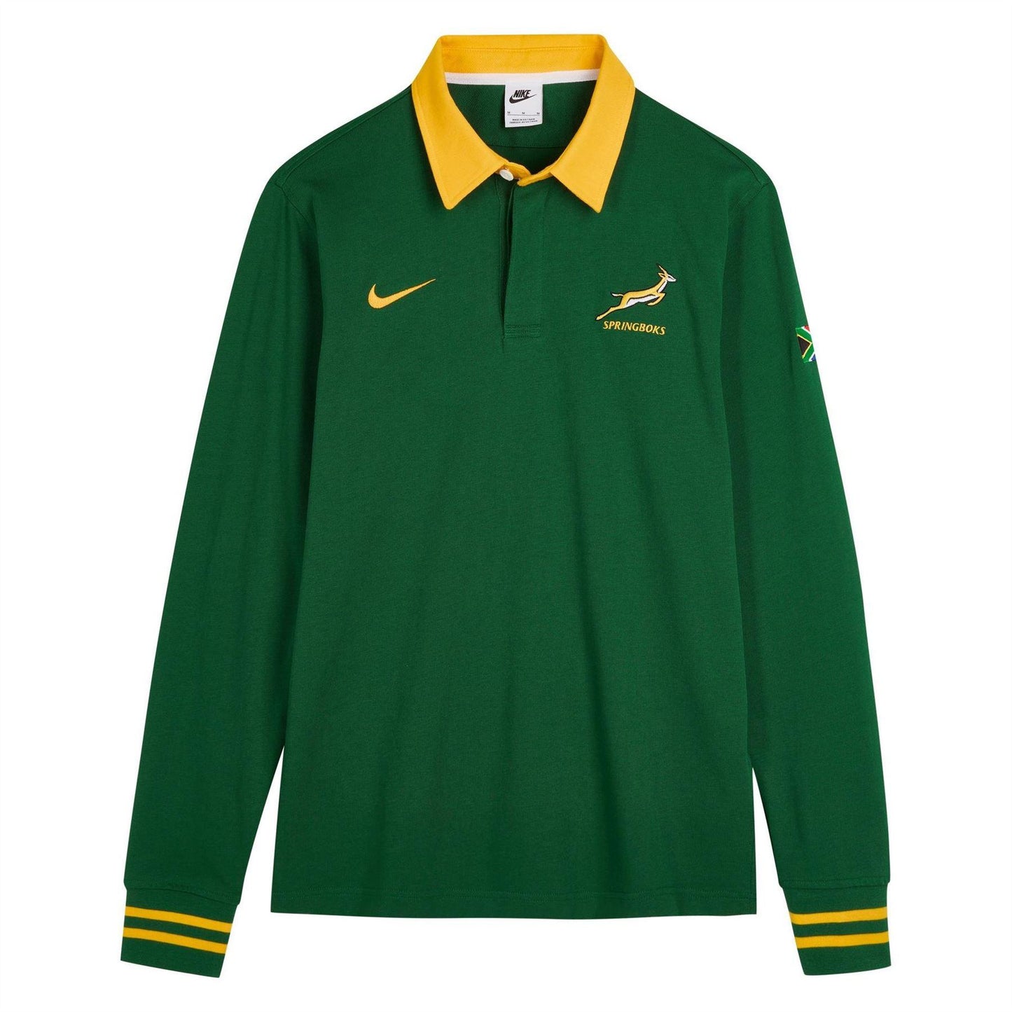 Green - Front - Nike Mens Springboks Classic 2026 Long-Sleeved Polo Shirt