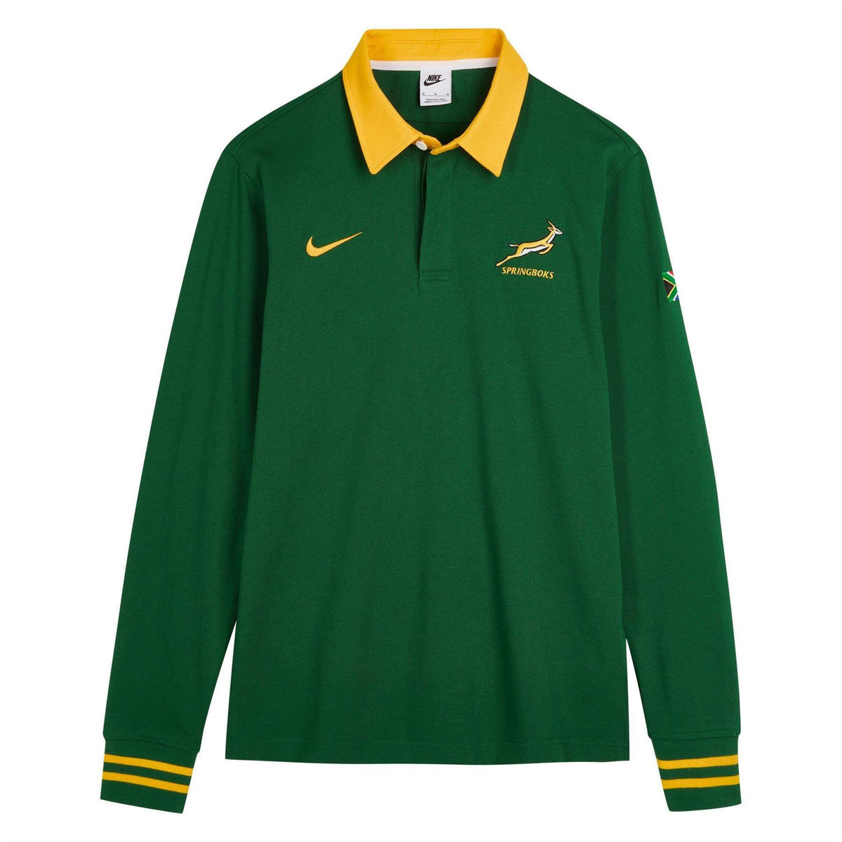 Green - Front - Nike Mens Springboks Classic 2026 Long-Sleeved Polo Shirt