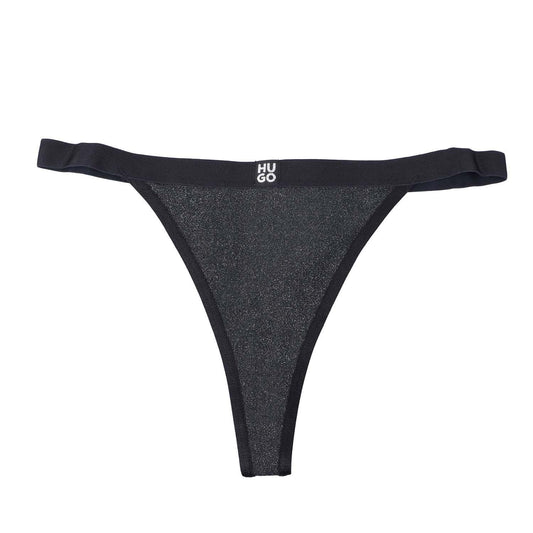 Black - Front - Hugo Womens-Ladies Lurex Thong