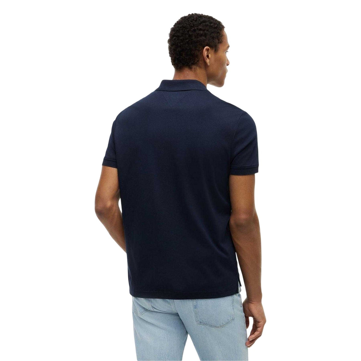 Desert Sky - Back - Tommy Hilfiger Mens Quarter Zip Regular Polo Shirt