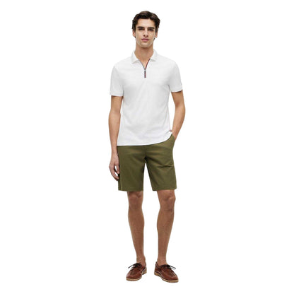 White - Pack Shot - Tommy Hilfiger Mens Quarter Zip Regular Polo Shirt