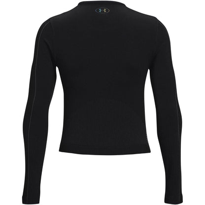 Black - Back - Under Armour Womens-Ladies UA Rush Base Layer Top