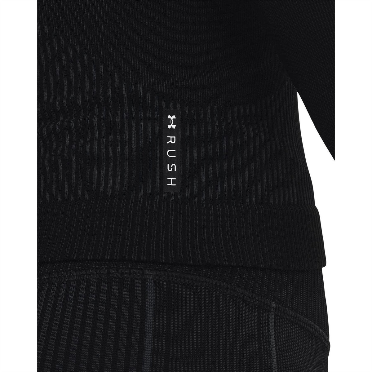 Black - Side - Under Armour Womens-Ladies UA Rush Base Layer Top
