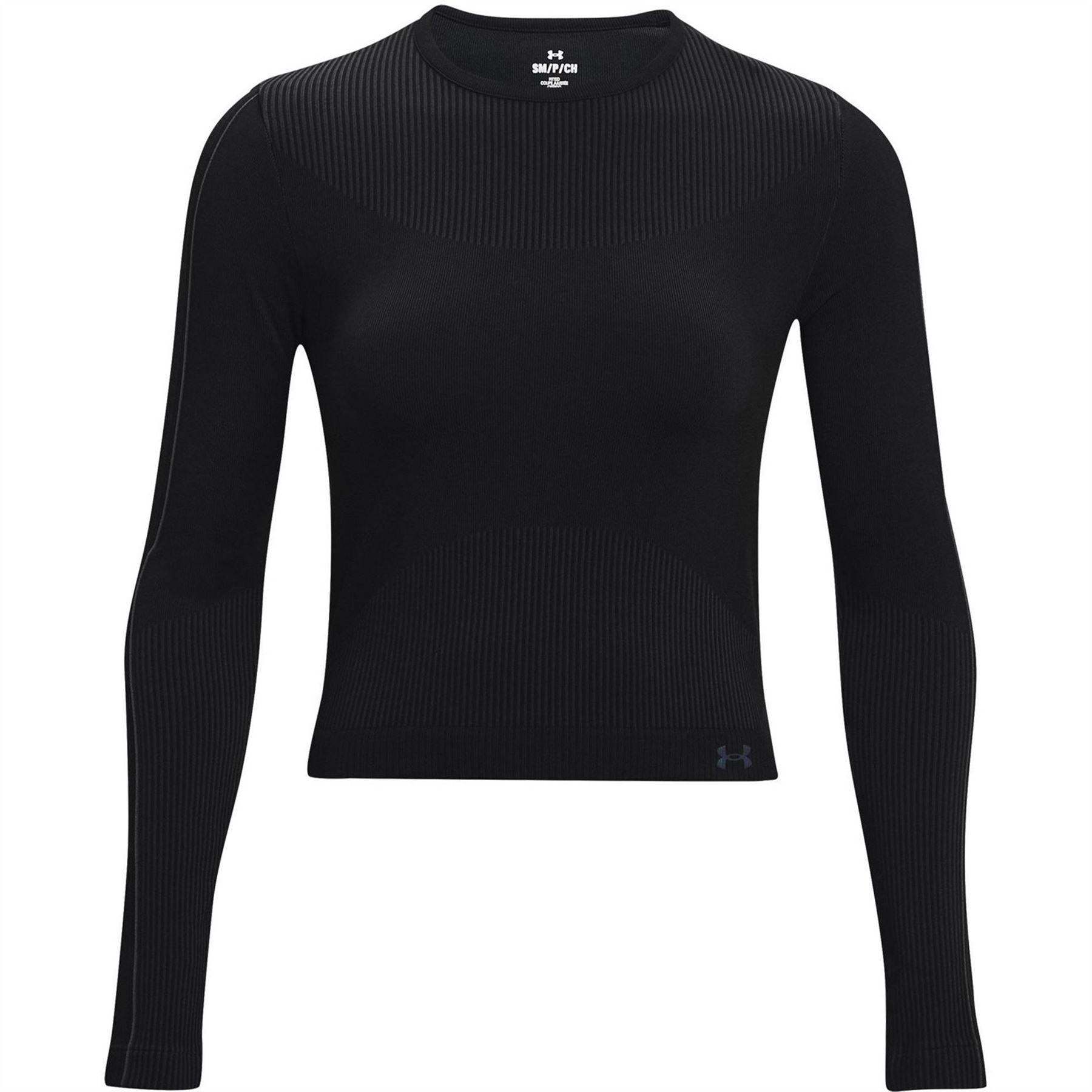 Black - Front - Under Armour Womens-Ladies UA Rush Base Layer Top