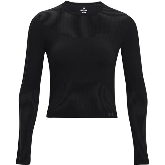 Black - Front - Under Armour Womens-Ladies UA Rush Base Layer Top