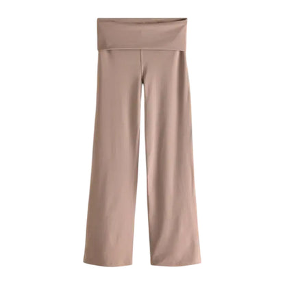 Brown - Front - Nike Womens-Ladies One Solid Dri-FIT Flared Trousers