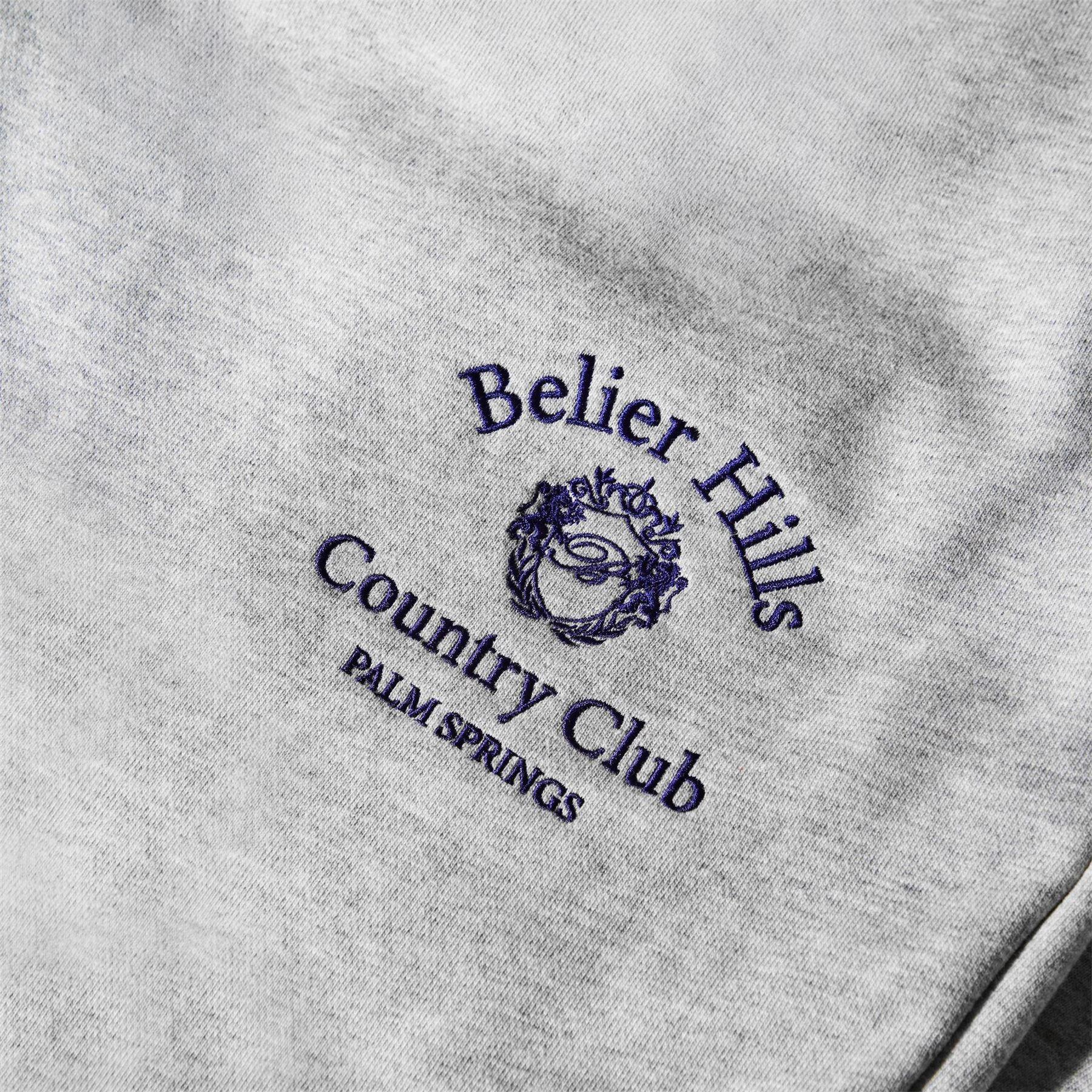 Grey Marl - Side - Belier Mens Country Club Logo Joggers