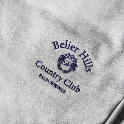 Grey Marl - Side - Belier Mens Country Club Logo Joggers