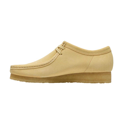 Pale Yellow - Side - Clarks Originals Mens Wallabee Moccasin Suede Loafers