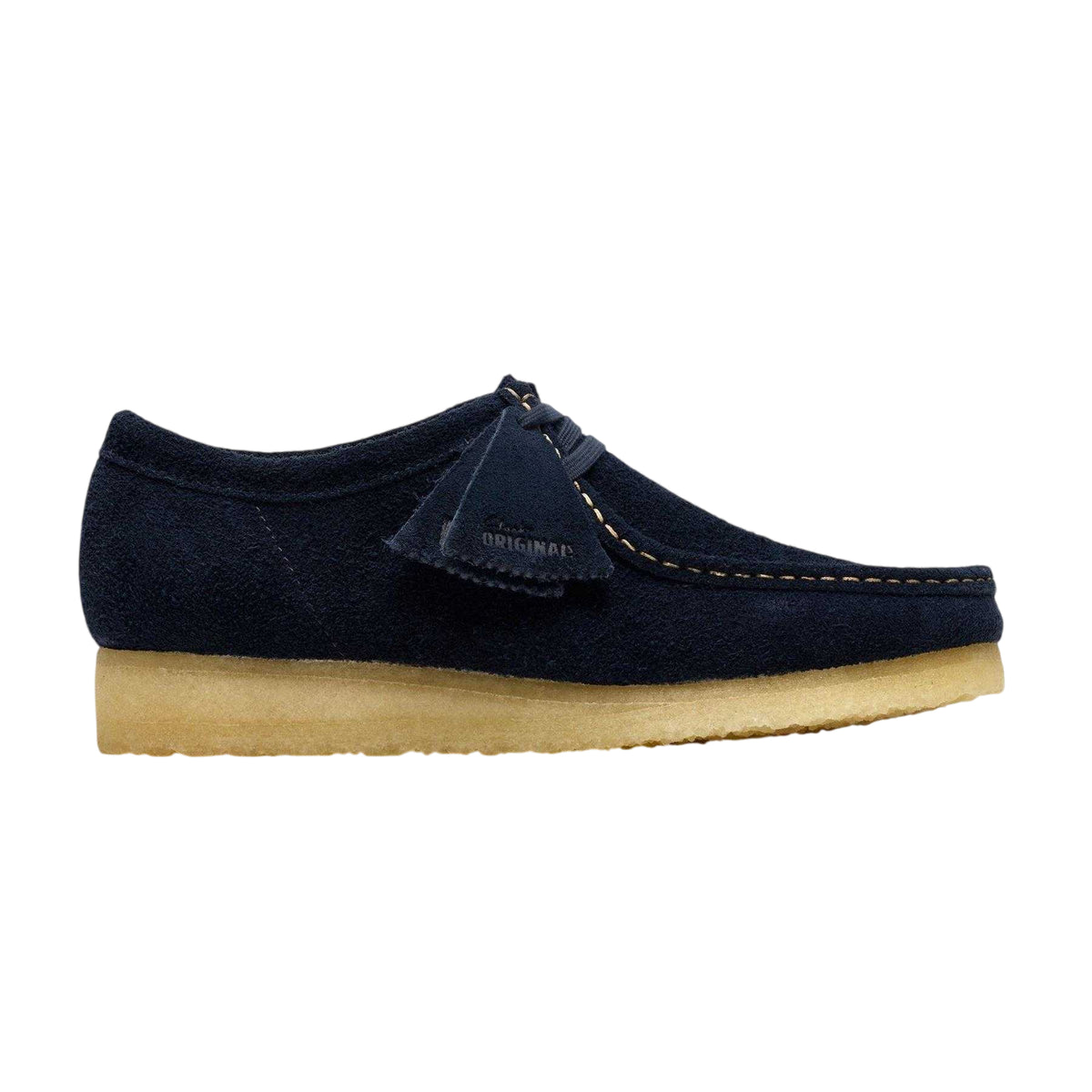 Navy - Front - Clarks Originals Mens Wallabee Moccasin Suede Loafers