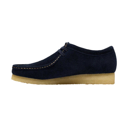 Navy - Side - Clarks Originals Mens Wallabee Moccasin Suede Loafers