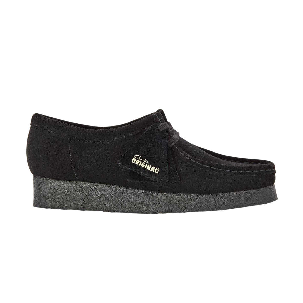 Black - Front - Clarks Originals Mens Wallabee Moccasin Suede Loafers