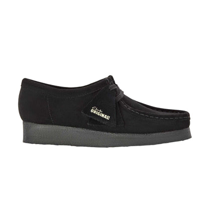 Black - Front - Clarks Originals Mens Wallabee Moccasin Suede Loafers
