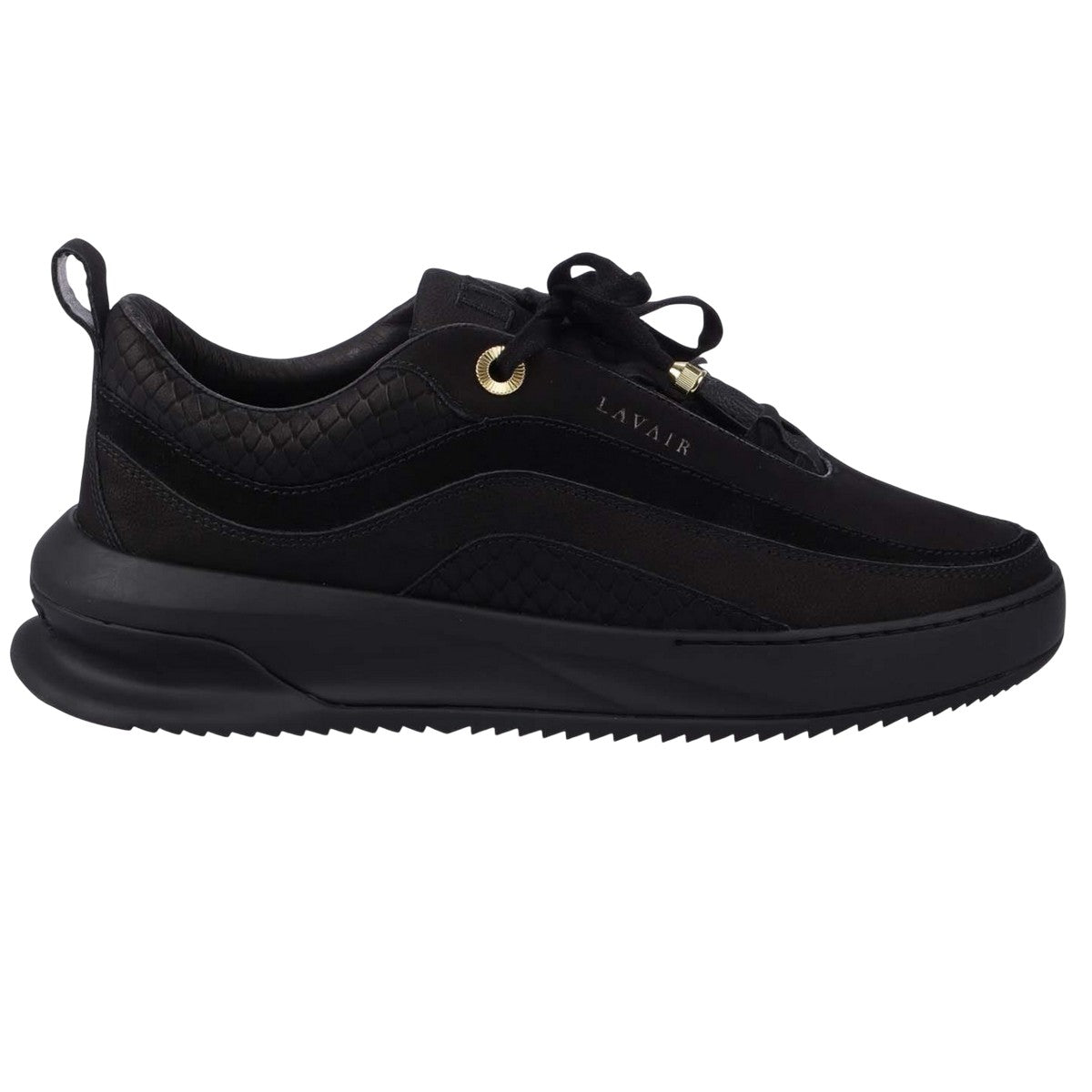 Black - Lifestyle - Lavair Mens Aero Logo Suede Trainers