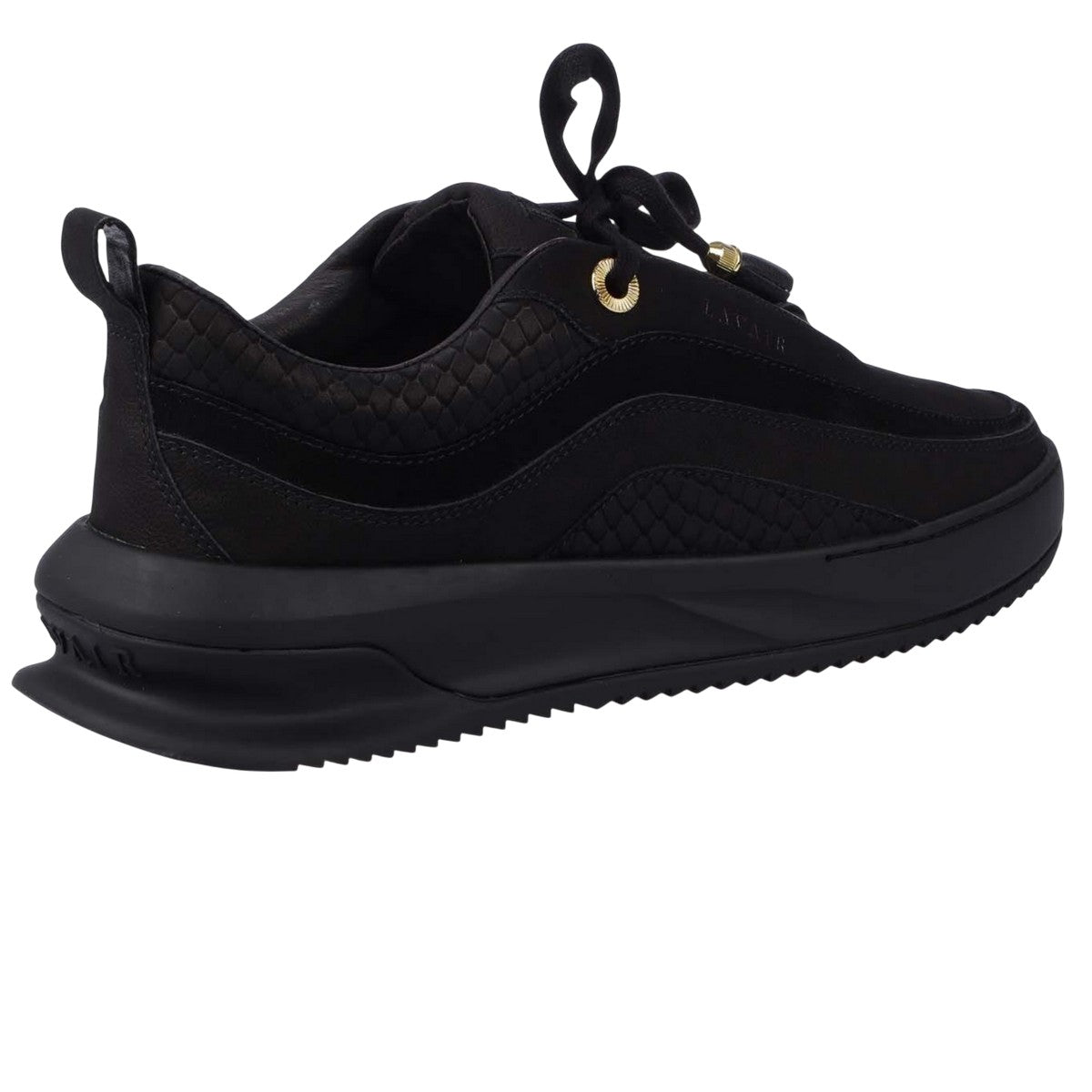 Black - Pack Shot - Lavair Mens Aero Logo Suede Trainers
