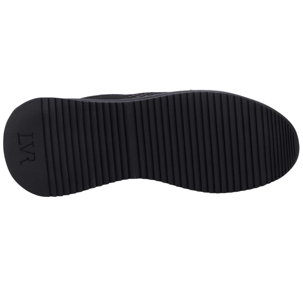 Black - Side - Lavair Mens Aero Logo Suede Trainers