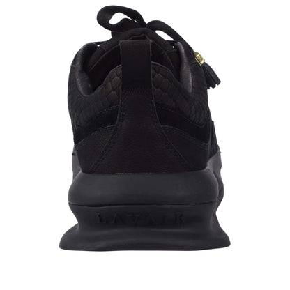 Black - Back - Lavair Mens Aero Logo Suede Trainers