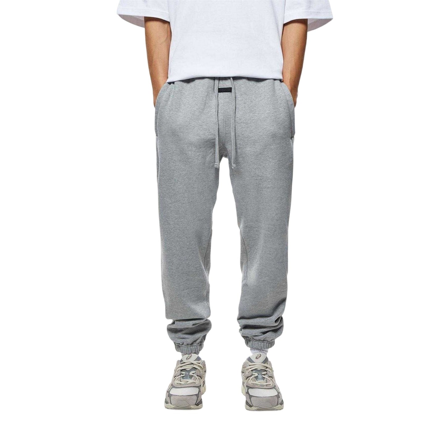 Grey Marl - Front - Tela Cruz Mens Studio Fleece Cuffed Ankle Jogging Bottoms