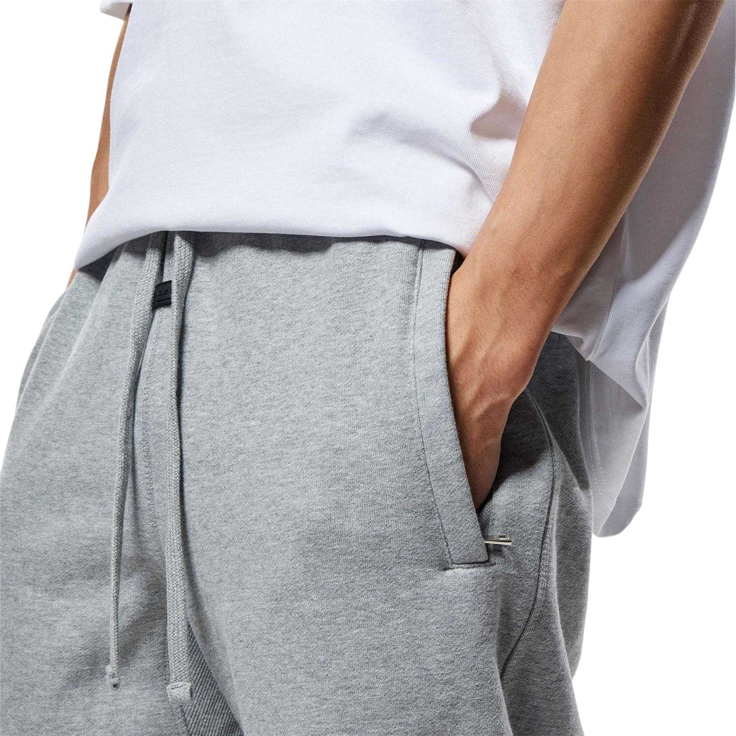 Grey Marl - Side - Tela Cruz Mens Studio Fleece Cuffed Ankle Jogging Bottoms