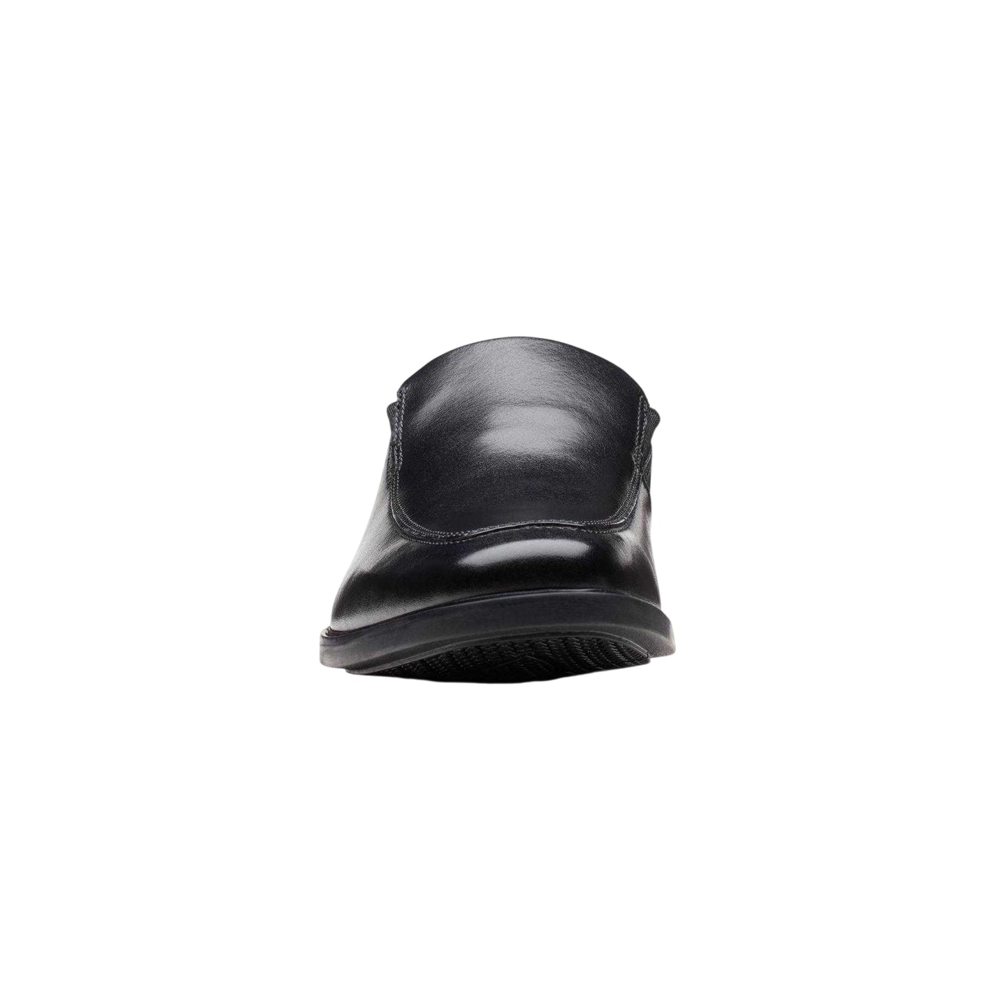 Black - Side - Clarks Mens Howard Edge Leather Stack Heel Loafers