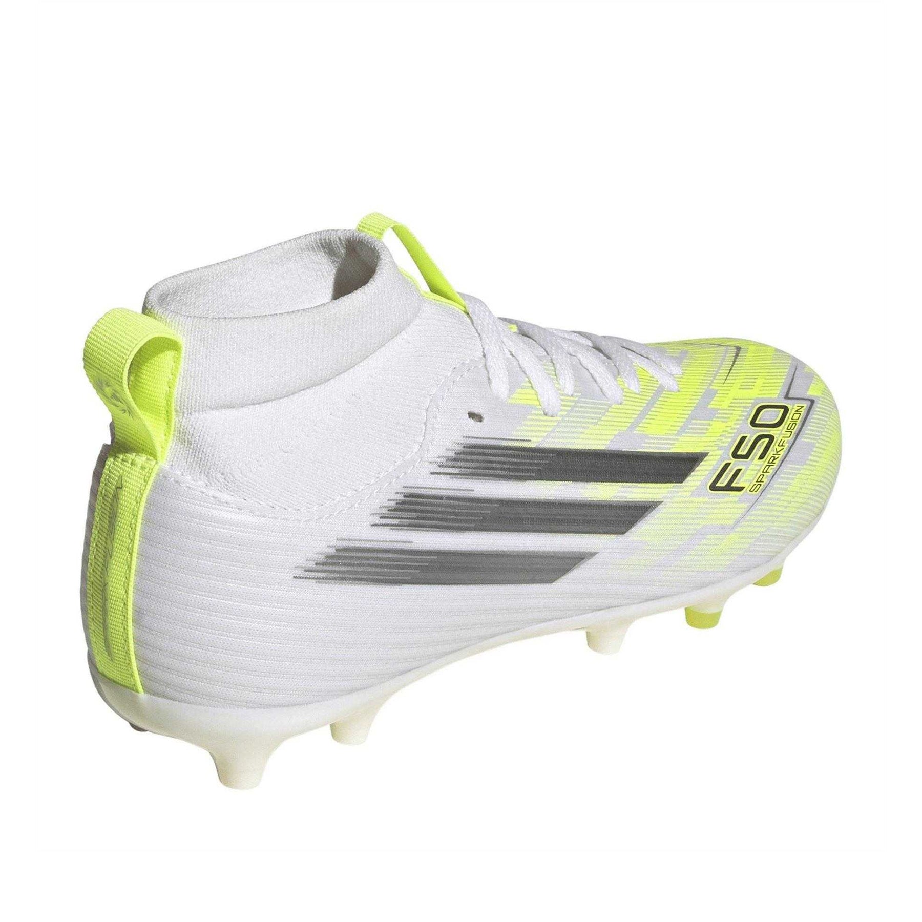 Solar Yellow - Back - Adidas Childrens-Kids F50 Sparkfusion Lace Up Firm Ground Football Boots