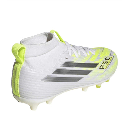 Solar Yellow - Back - Adidas Childrens-Kids F50 Sparkfusion Lace Up Firm Ground Football Boots