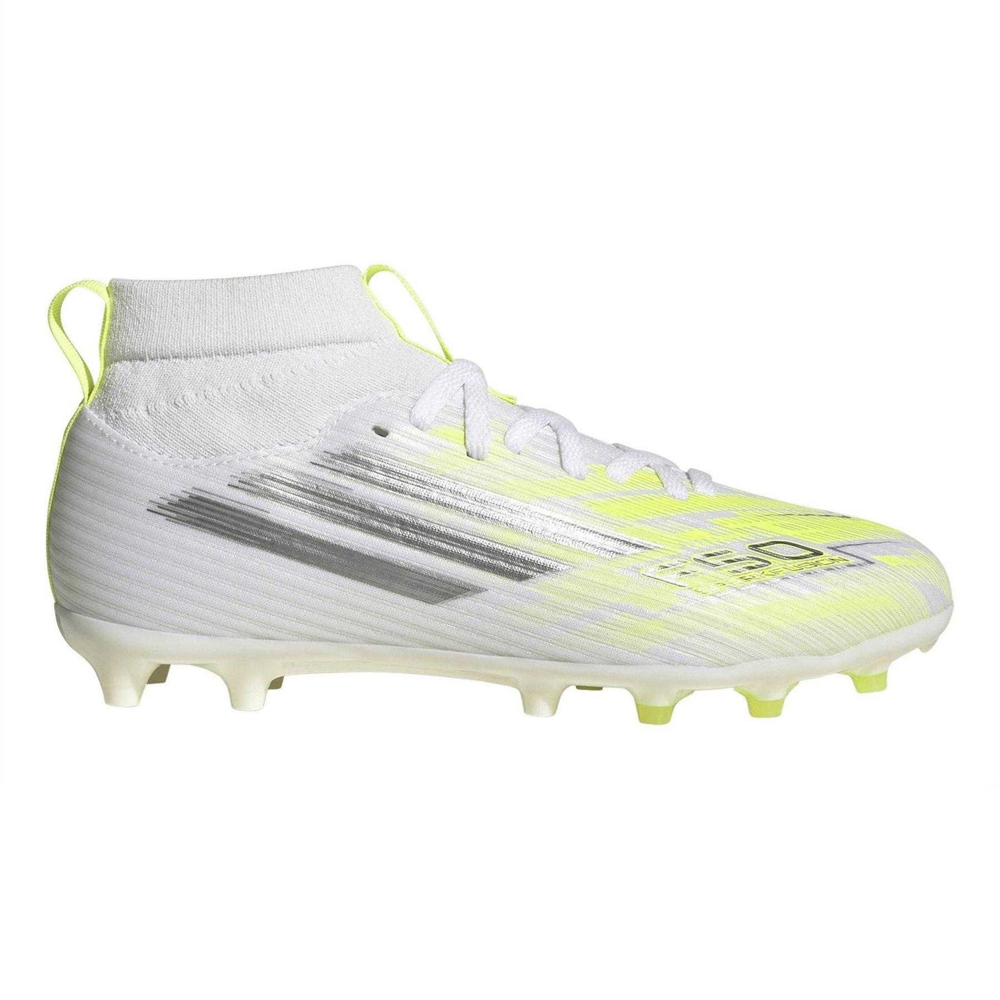 Solar Yellow - Front - Adidas Childrens-Kids F50 Sparkfusion Lace Up Firm Ground Football Boots