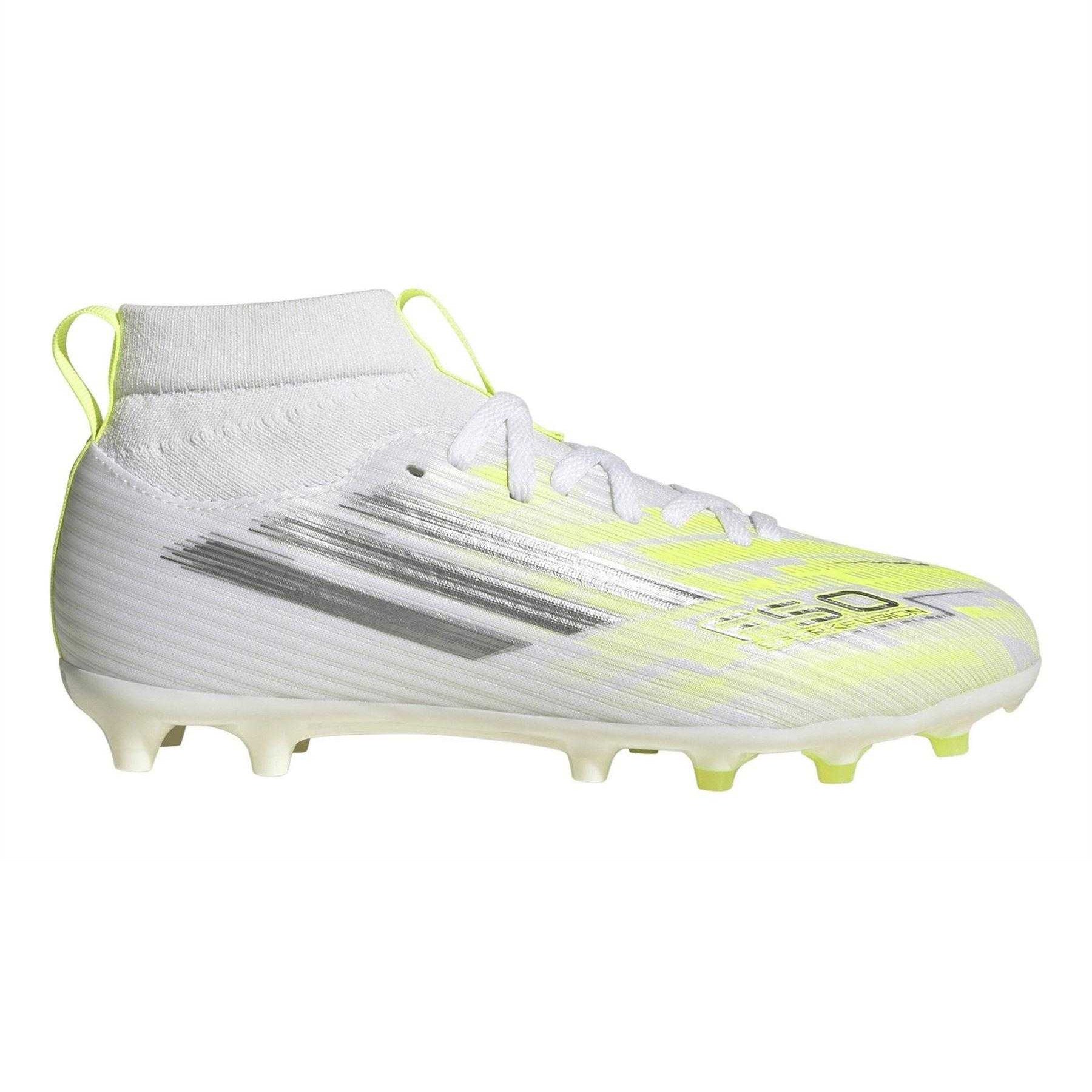 Solar Yellow - Front - Adidas Childrens-Kids F50 Sparkfusion Lace Up Firm Ground Football Boots