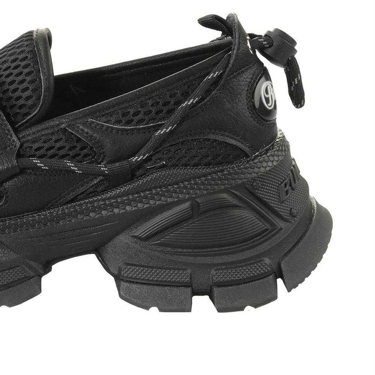 Black - Back - Buffalo Womens-Ladies Chunky Flat Loafers