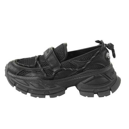 Black - Front - Buffalo Womens-Ladies Chunky Flat Loafers