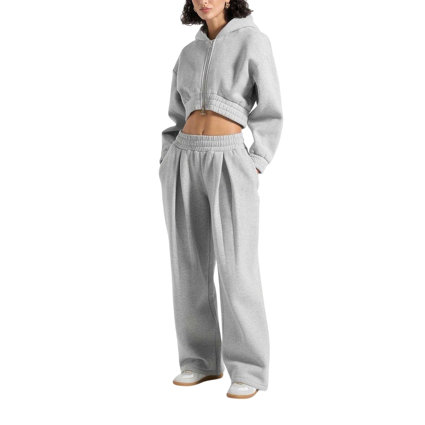 Grey - Lifestyle - Maniere De Voir Womens-Ladies Box Pleat Straight Leg Joggers