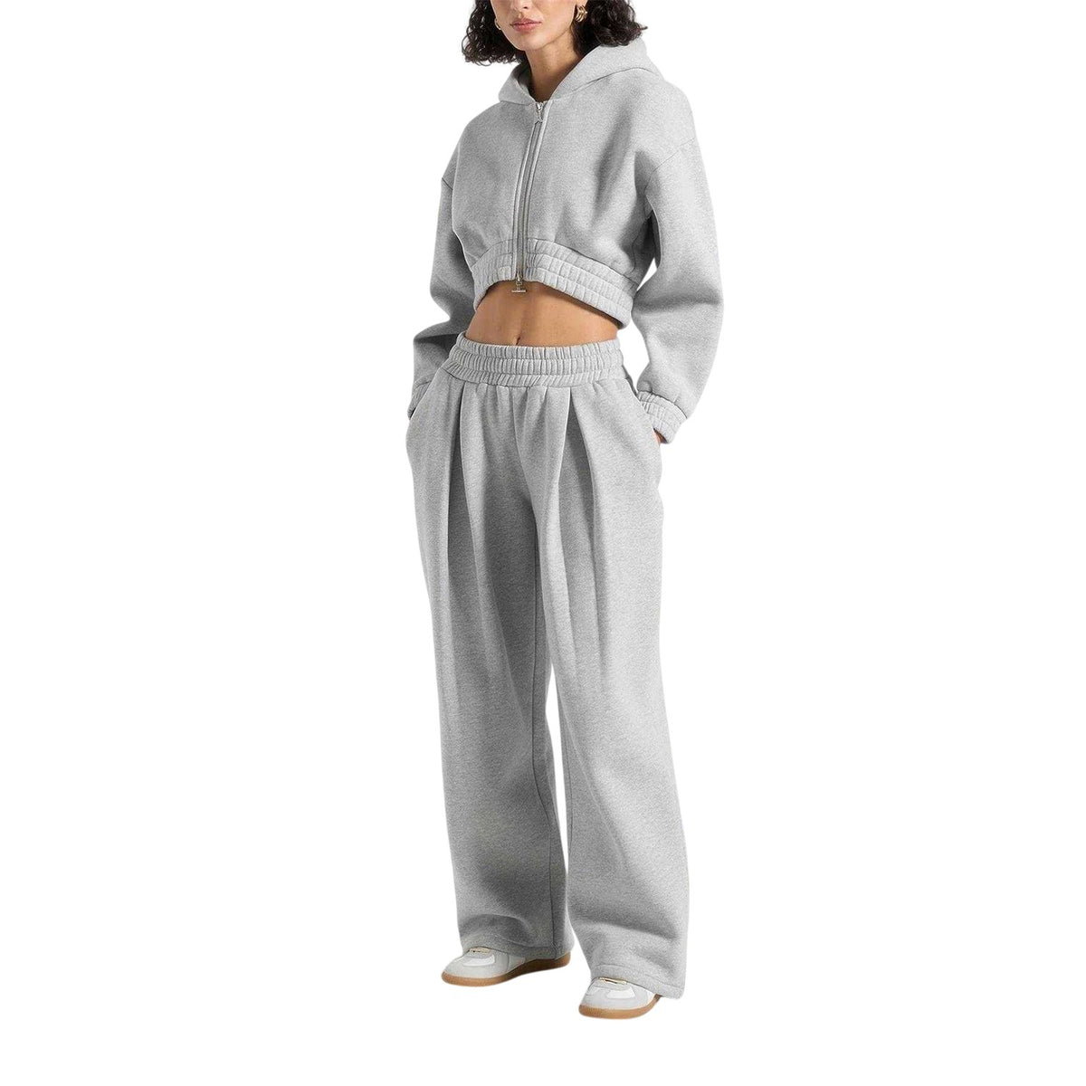 Grey - Lifestyle - Maniere De Voir Womens-Ladies Box Pleat Straight Leg Joggers