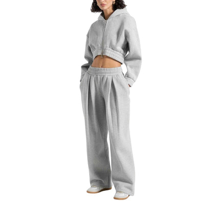Grey - Lifestyle - Maniere De Voir Womens-Ladies Box Pleat Straight Leg Joggers