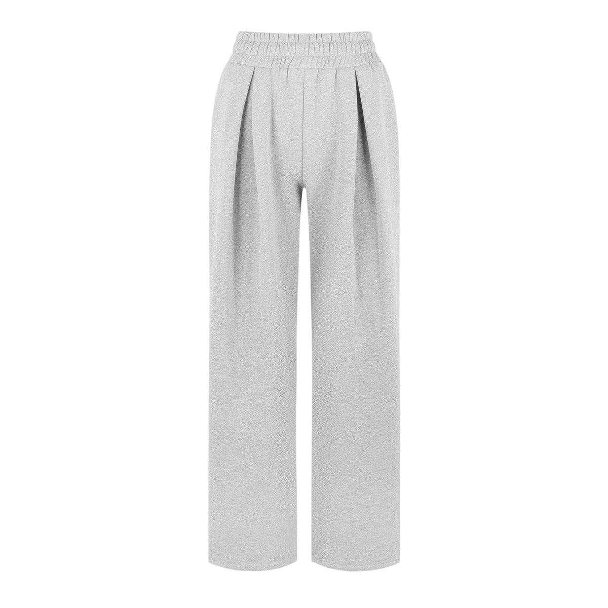 Grey - Front - Maniere De Voir Womens-Ladies Box Pleat Straight Leg Joggers